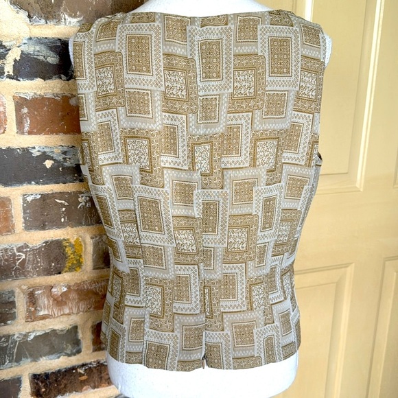 Vintage Mable High Fashion Italian Designer Tan Sleeveless Top Italian 42 US 6 - Picture 3 of 9